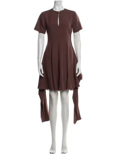 Pre-owned Loewe Crew Neck Mini Dress In Brown