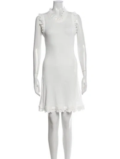 Pre-owned Loewe Crew Neck Mini Dress W/ Tags In White