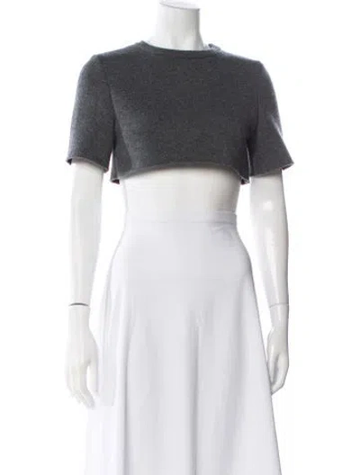 Pre-owned Loewe Crew Neck Short Sleeve Crop Top In Black
