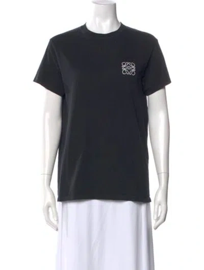 Pre-owned Loewe Crew Neck Short Sleeve T-shirt In Black