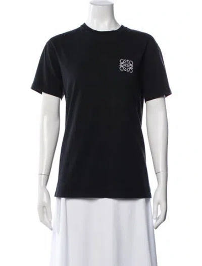 Pre-owned Loewe Crew Neck Short Sleeve T-shirt In Black