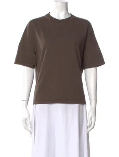 Pre-owned Loewe Crew Neck Short Sleeve T-shirt In Brown
