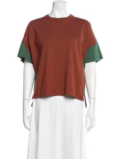 Pre-owned Loewe Crew Neck Short Sleeve T-shirt In Brown