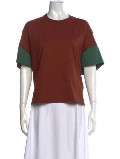 Pre-owned Loewe Crew Neck Short Sleeve T-shirt In Brown