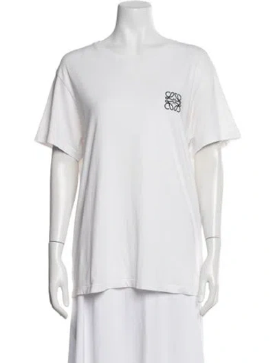 Pre-owned Loewe Crew Neck Short Sleeve T-shirt In White