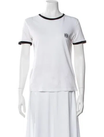 Pre-owned Loewe Crew Neck Short Sleeve T-shirt In White