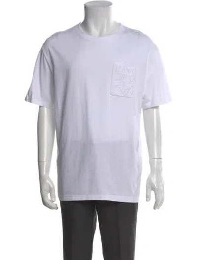 Pre-owned Loewe Crew Neck Short Sleeve T-shirt In White