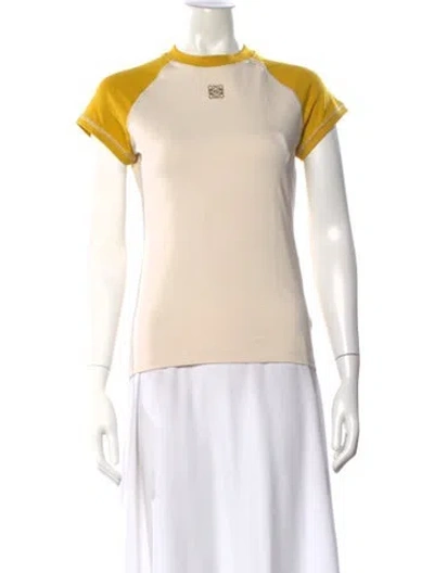 Pre-owned Loewe Crew Neck Short Sleeve T-shirt In Yellow
