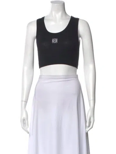 Pre-owned Loewe Crew Neck Sleeveless Sports Bra In Black