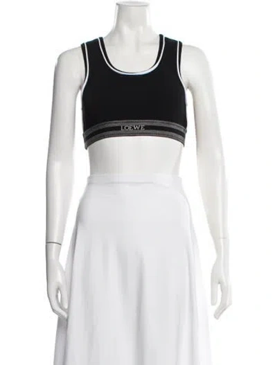 Pre-owned Loewe Crew Neck Sleeveless Sports Bra In Black
