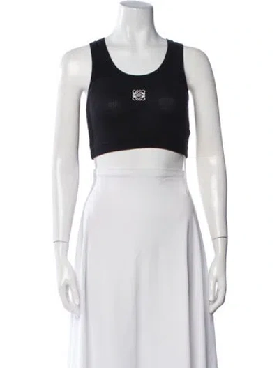 Pre-owned Loewe Crew Neck Sleeveless Sports Bra In Black