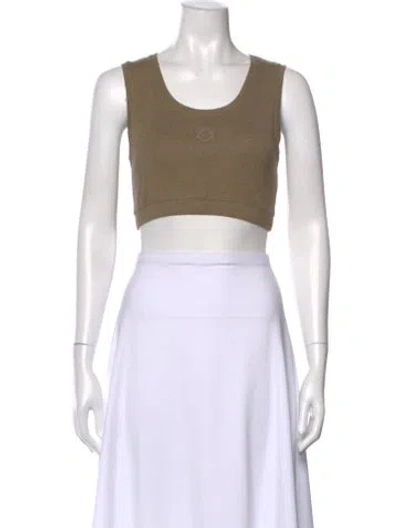Pre-owned Loewe Crew Neck Sleeveless Sports Bra In Green