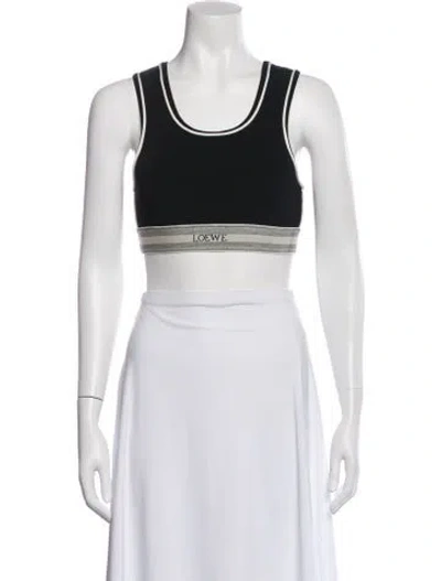 Pre-owned Loewe Crew Neck Sleeveless Sports Bra In White