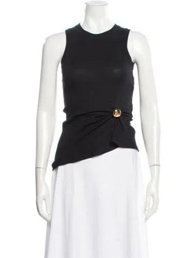 Pre-owned Loewe Crew Neck Sleeveless Top In Black