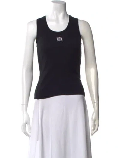 Pre-owned Loewe Crew Neck Sleeveless Top In Black