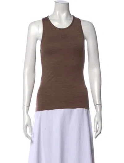 Pre-owned Loewe Crew Neck Sleeveless Top In Brown