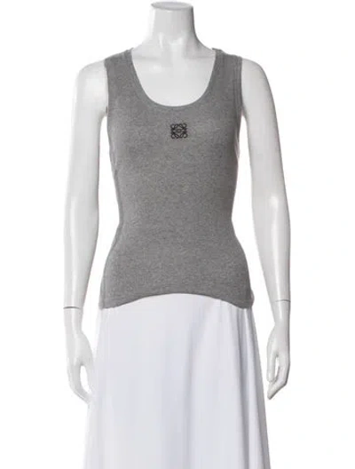 Pre-owned Loewe Crew Neck Sleeveless Top In Gray