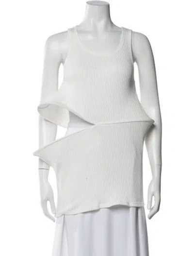 Pre-owned Loewe Crew Neck Sleeveless Top In White