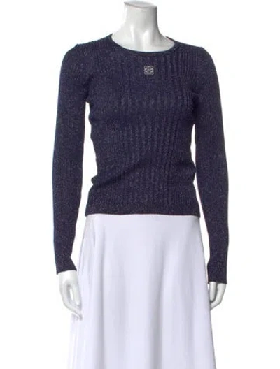 Pre-owned Loewe Crew Neck Sweater In Blue
