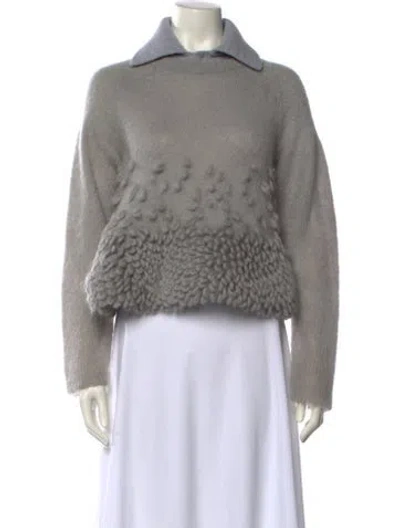 Pre-owned Loewe Crew Neck Sweater In Gray