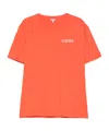 Loewe Logo-embroidered Cotton-jersey T-shirt In Orange
