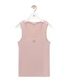 Loewe Womens Light Pink Anagram Ribbed Silk Fine-knit Tank Top Xs In Pale Pink