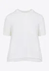 Loewe White Short Sleeve Mohair Sweater In White