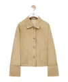 Loewe Crimped Suede Leather Jacket In Nude
