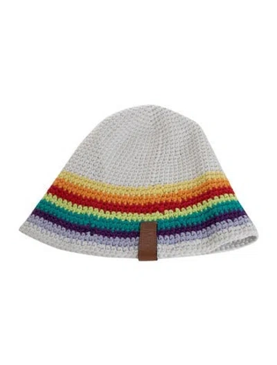 Pre-owned Loewe Crochet Knit Beanie  W/tags In White