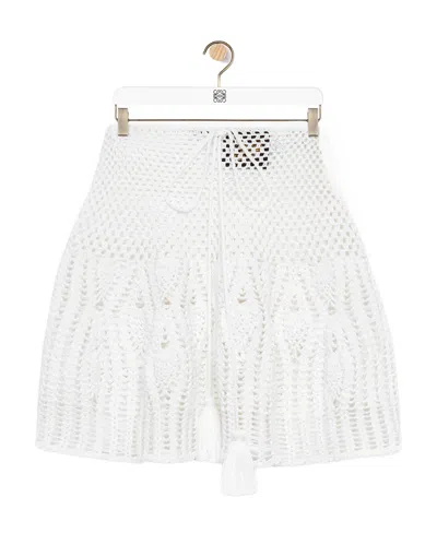 Loewe Crochet Mini Skirt In Cotton