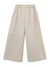 Loewe Crop Nappa Trousers In Nude & Neutrals