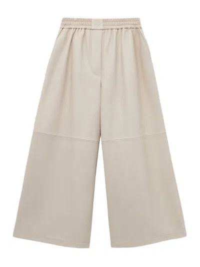 Loewe Crop Nappa Trousers In White