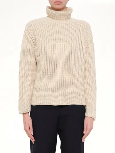 Loewe Crop Pearls Sweater In Neutral