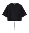 Loewe Womens Black Round-neck Cropped Cotton-blend T-shirt Xs
