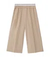 Loewe Womens Beige Cropped Wide-leg Mid-rise Cotton-blend Trousers In Beige