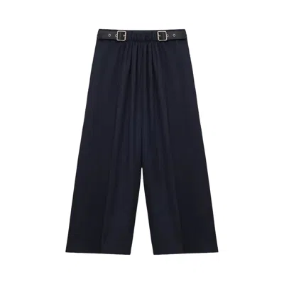 Pre-owned Loewe Cropped Belted Trousers 'navy Blue' | Women's Size 40
