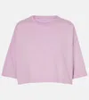 Loewe Women's Cropped Lilac T-shirt With Anagram Logo In Lilac
