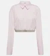 Loewe Cropped Cotton Poplin Shirt In Pink