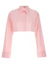 Loewe Cropped Shirt In Cotton In Pink