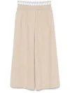 Loewe Cropped Cotton Trousers In Neutrals