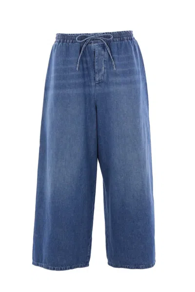 Loewe Cropped Denim Jeans In Blue