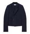 Loewe Cropped Double-breasted Blazer In Blue