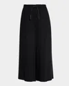 Loewe Cropped Drawstring Trousers In Black