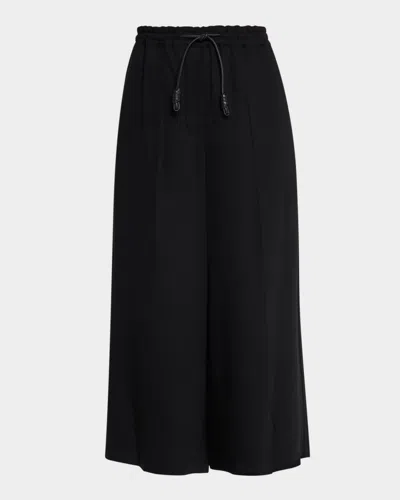Loewe Cropped Drawstring Trousers In Black