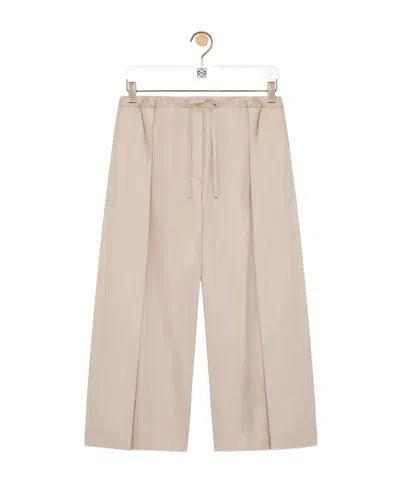 Loewe Cropped Elasticated Trousers In Cotton In Multi