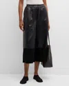 Loewe Cropped Leather And Suede Trousers In Black