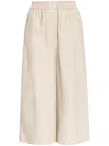 Loewe Cropped Leather Trousers In Neutrals