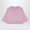 Loewe Women's Cropped Lilac T-shirt With Anagram Logo In Purple