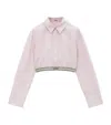 Loewe Cropped Cotton Poplin Shirt In Pink