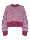 Loewe Puff Sleeve Sweater In Purple